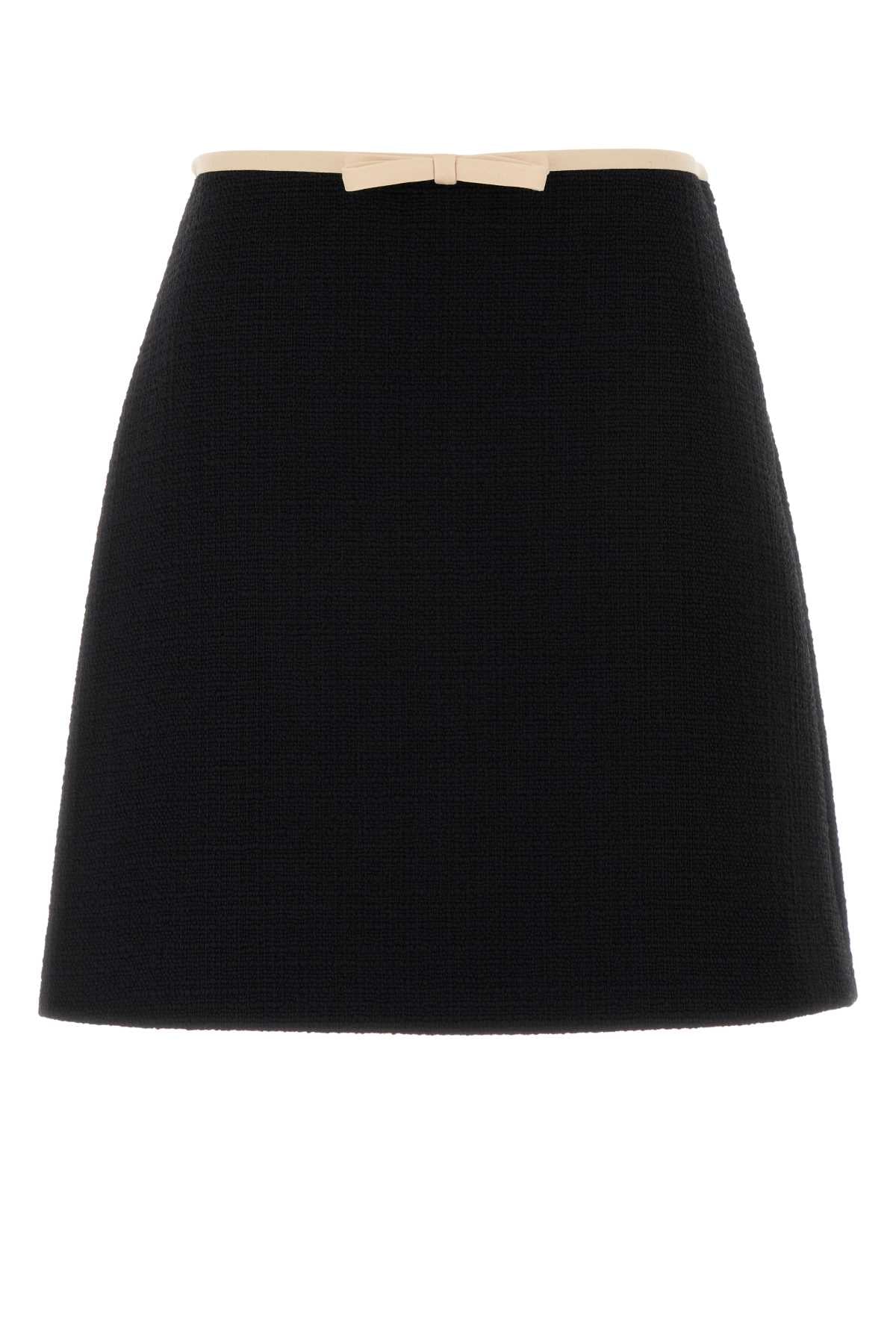 Tweed Mini Skirt — Black