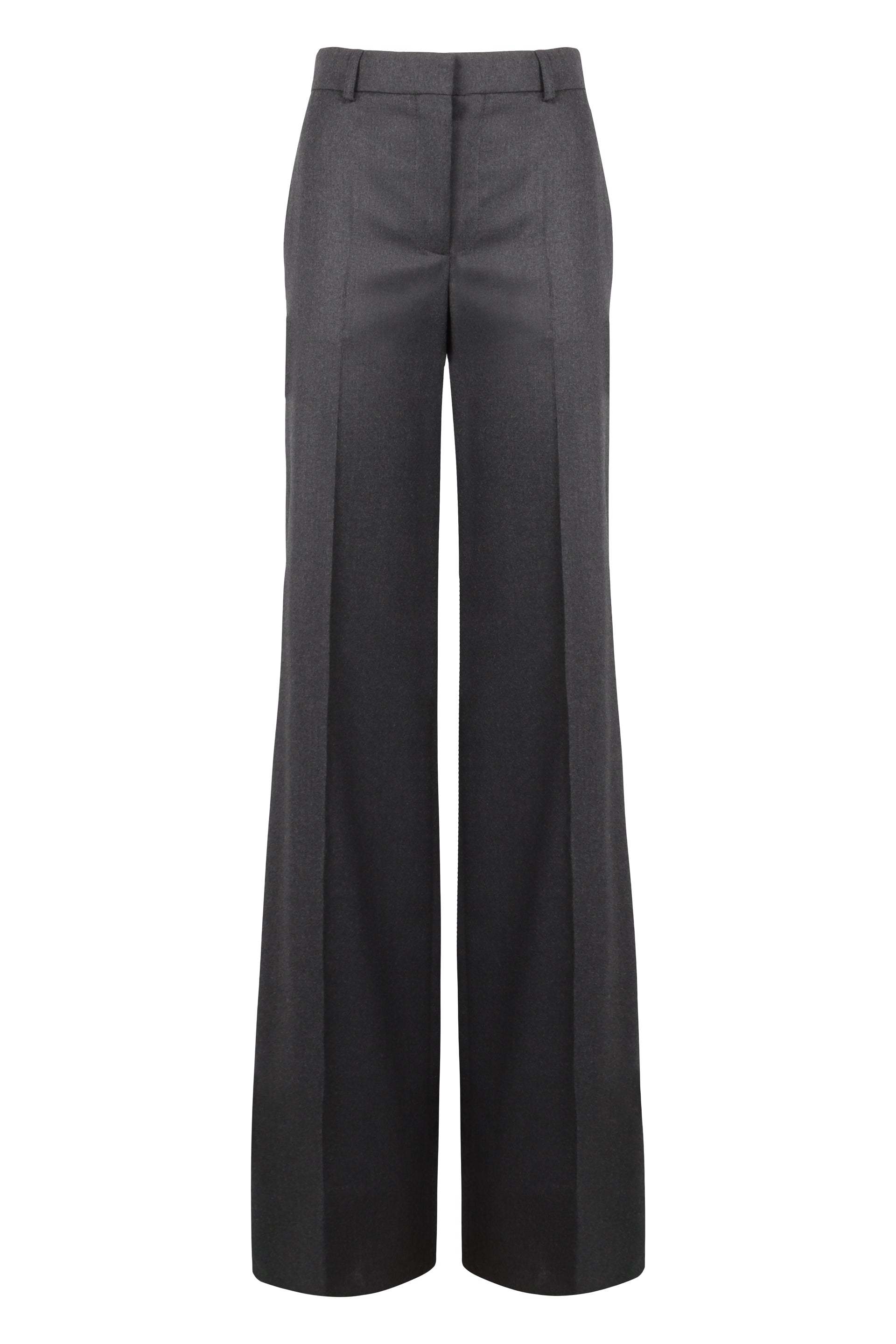 Wool Flared Trousers with Side Pockets