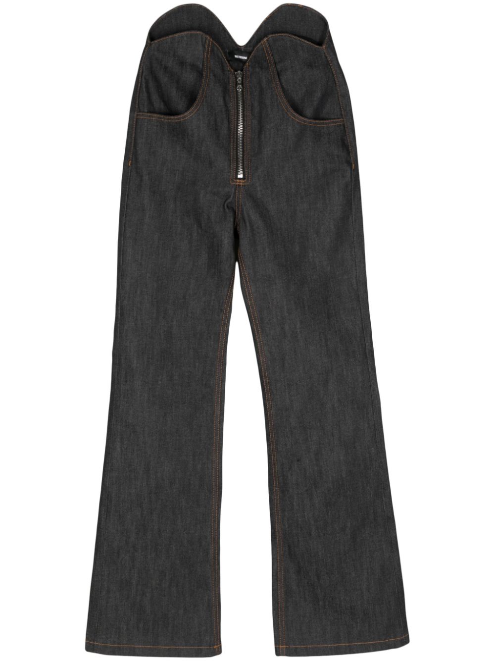 Uneven thigh-rise wide-leg jeans - Blue