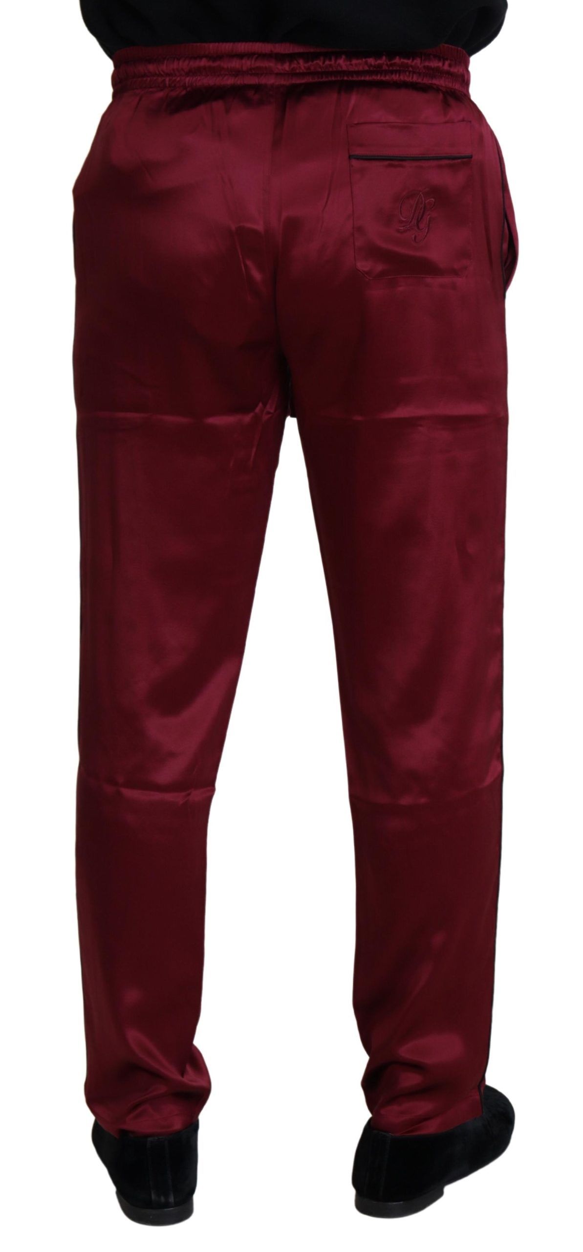 Silk Lounge Pants — Burgundy
