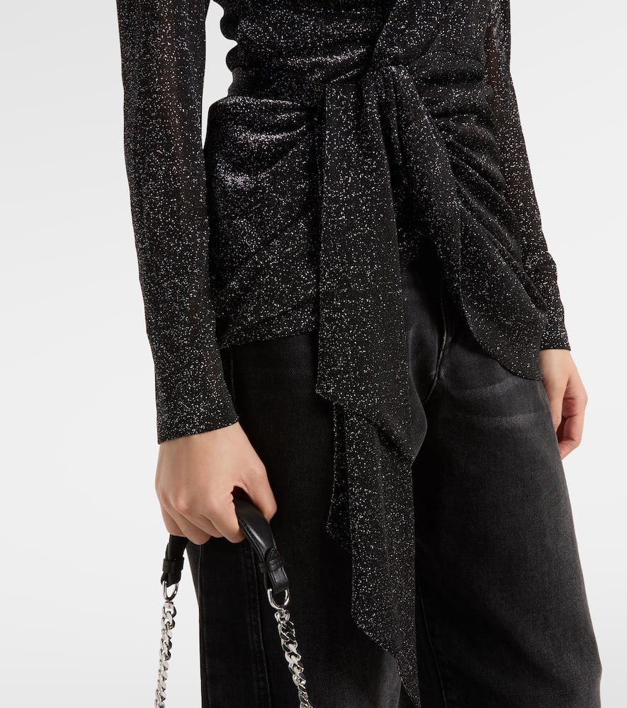 Cinay lamé wrap top