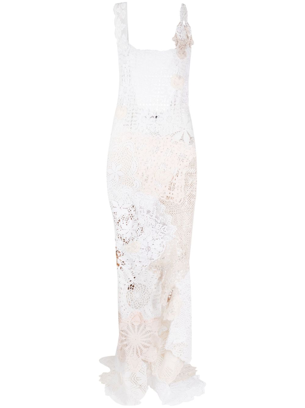 Crochet long dress - White