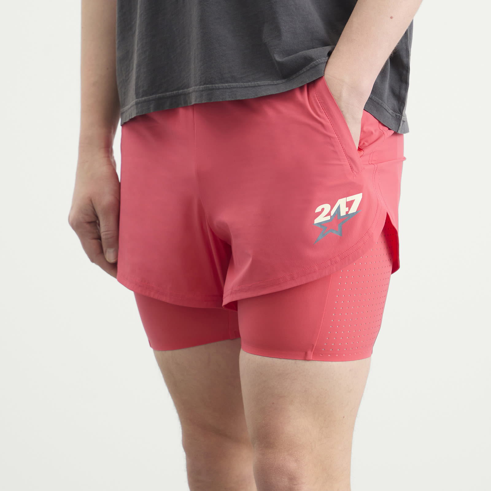 Men's Hybrid Short Racing Red
