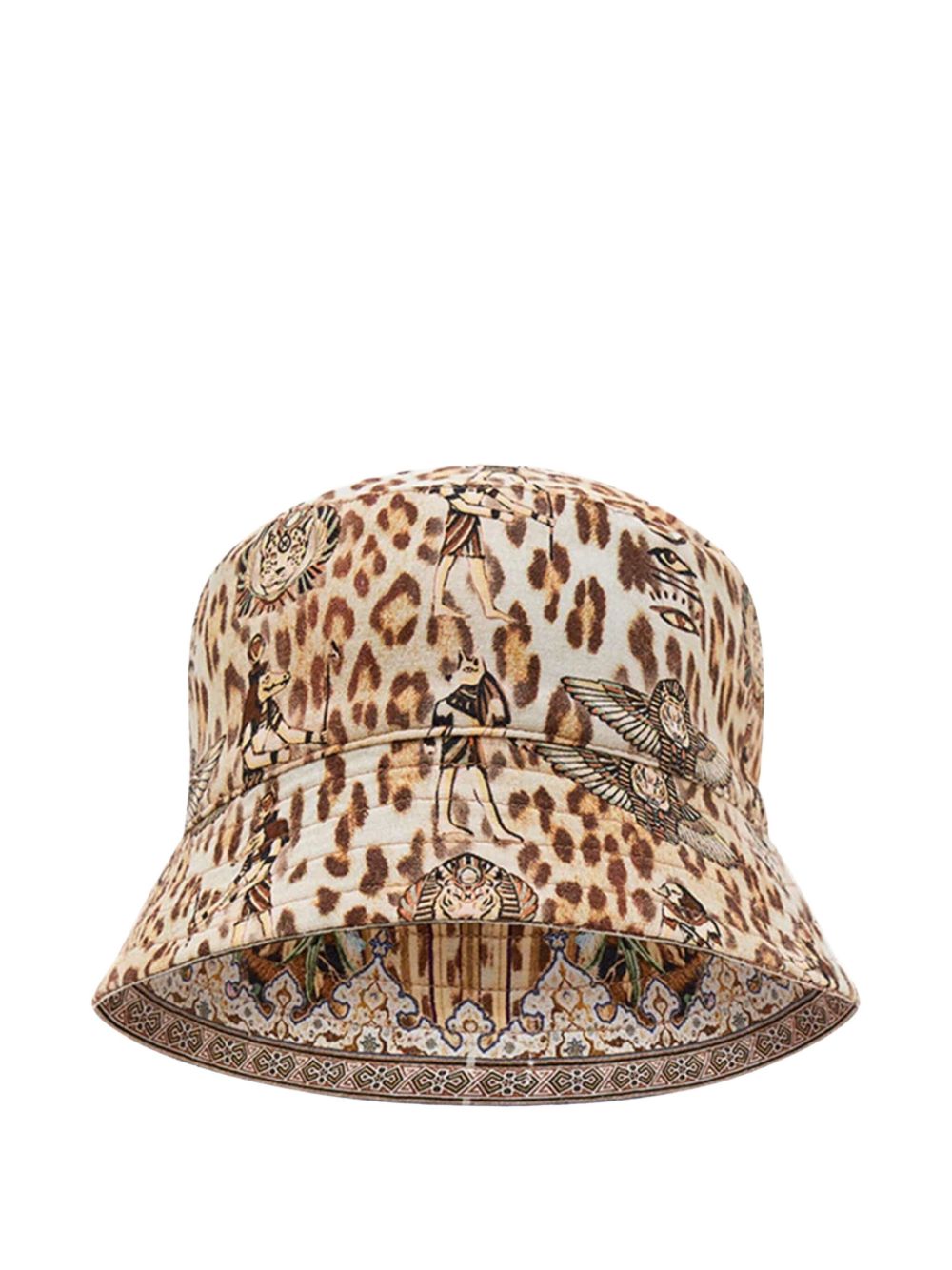 Tropical-print bucket hat - Neutrals