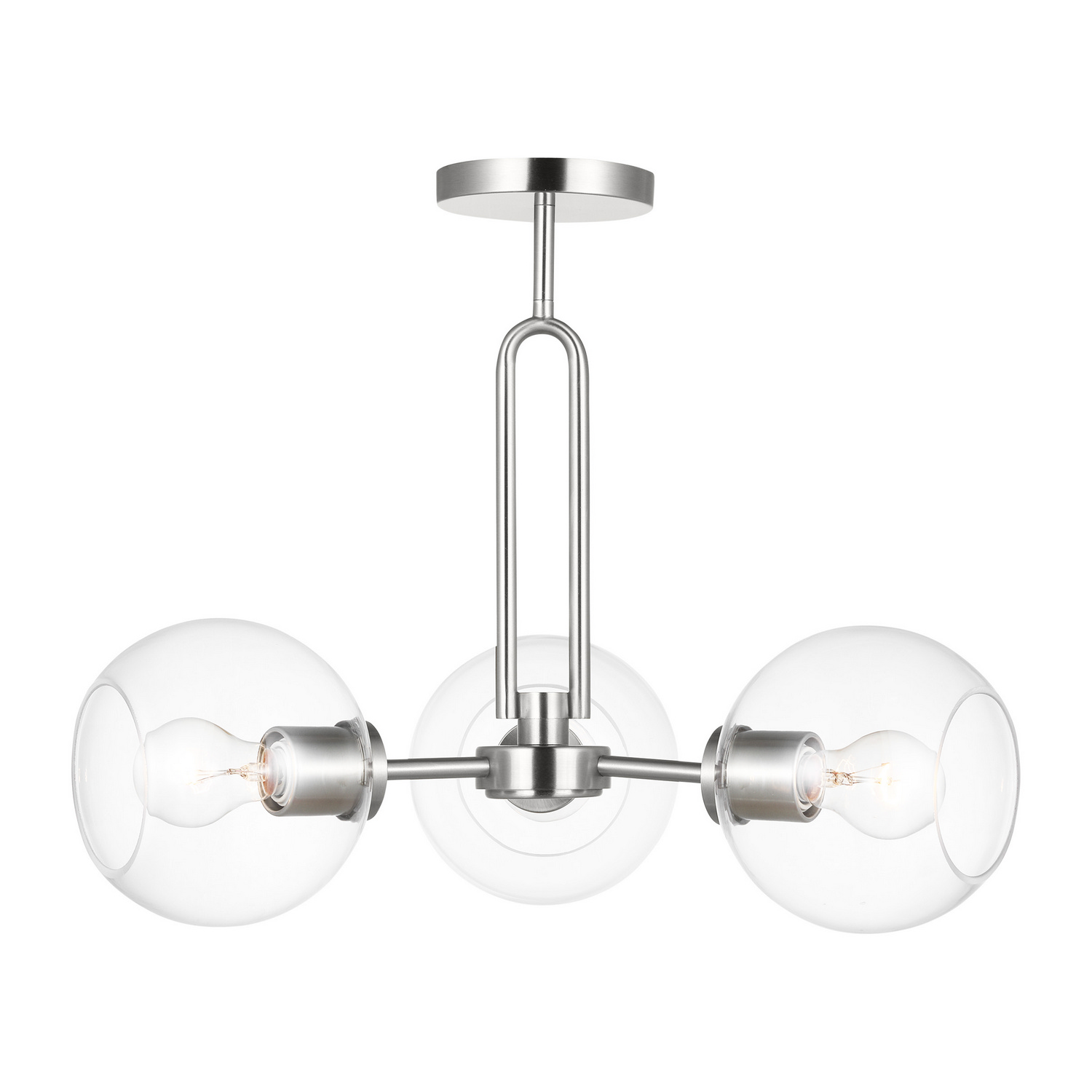 Codyn 3-Light Semi-Flush Ceiling Light in Brushed Nicke