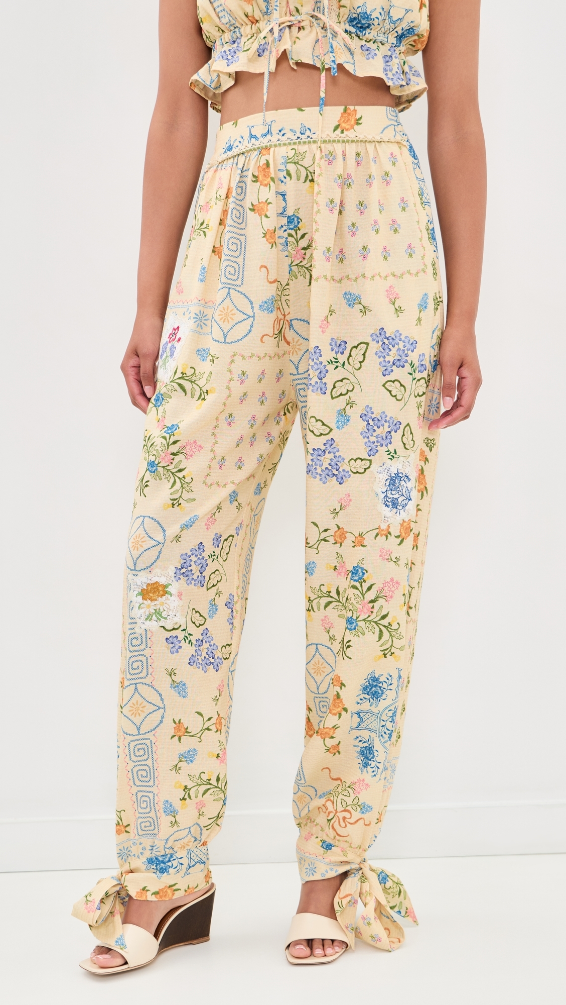 Zaida Embroidered Pants Multicolor