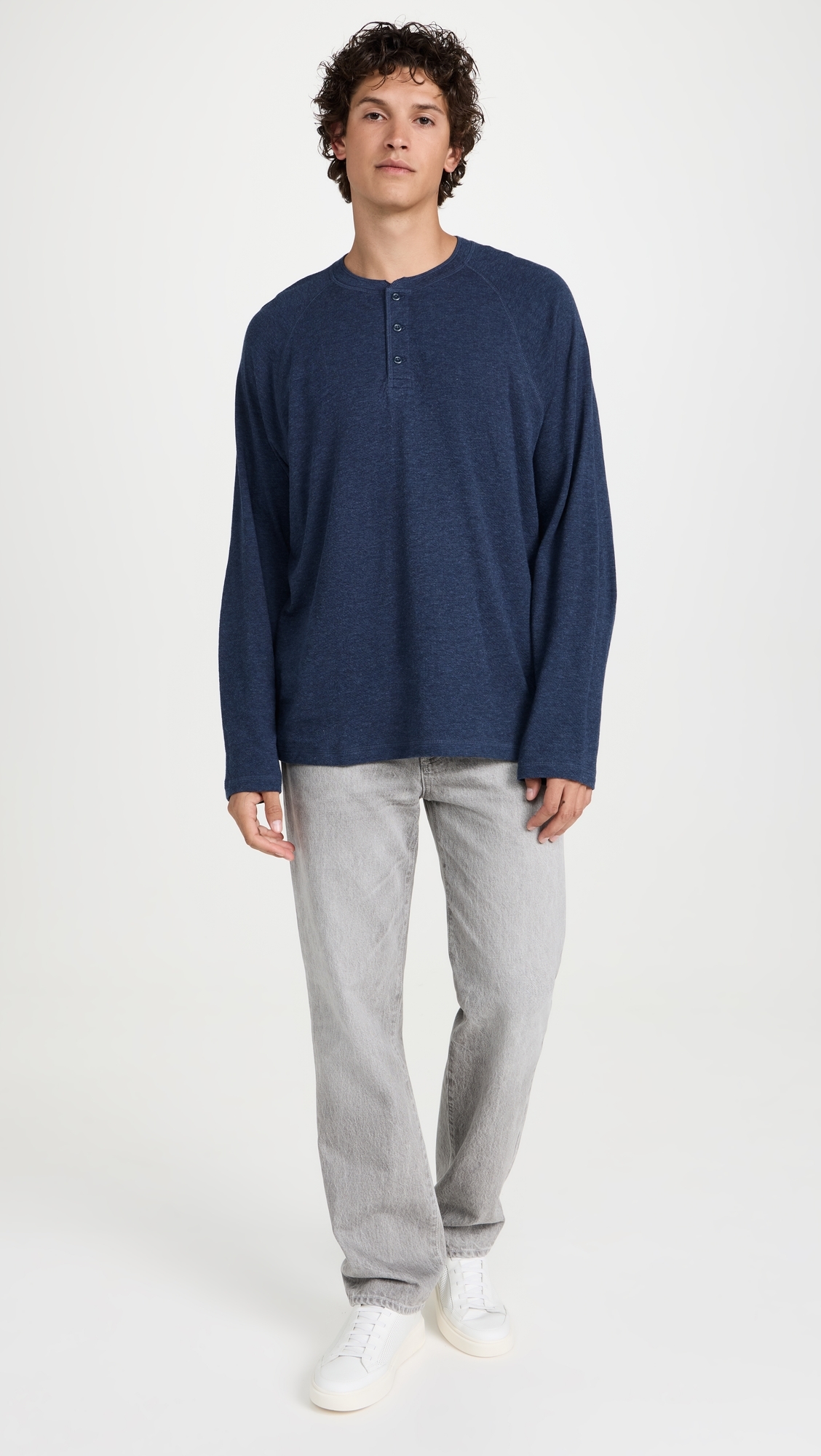 Cloud Long Sleeve Henley Navy Heather 
