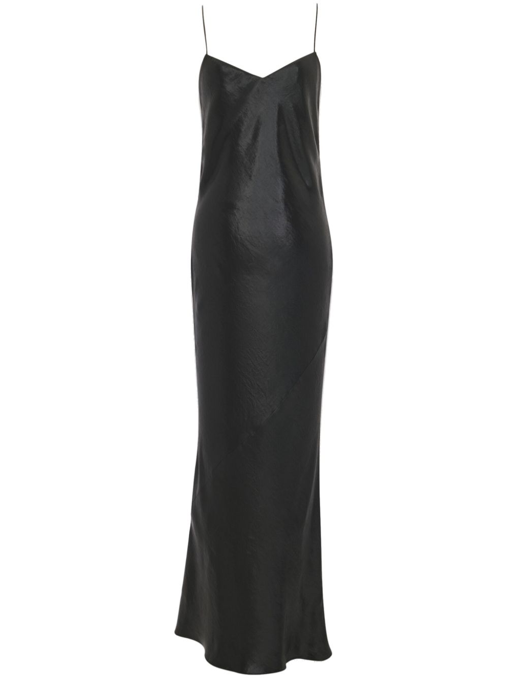 Cowl-effect silk slip dress - Black