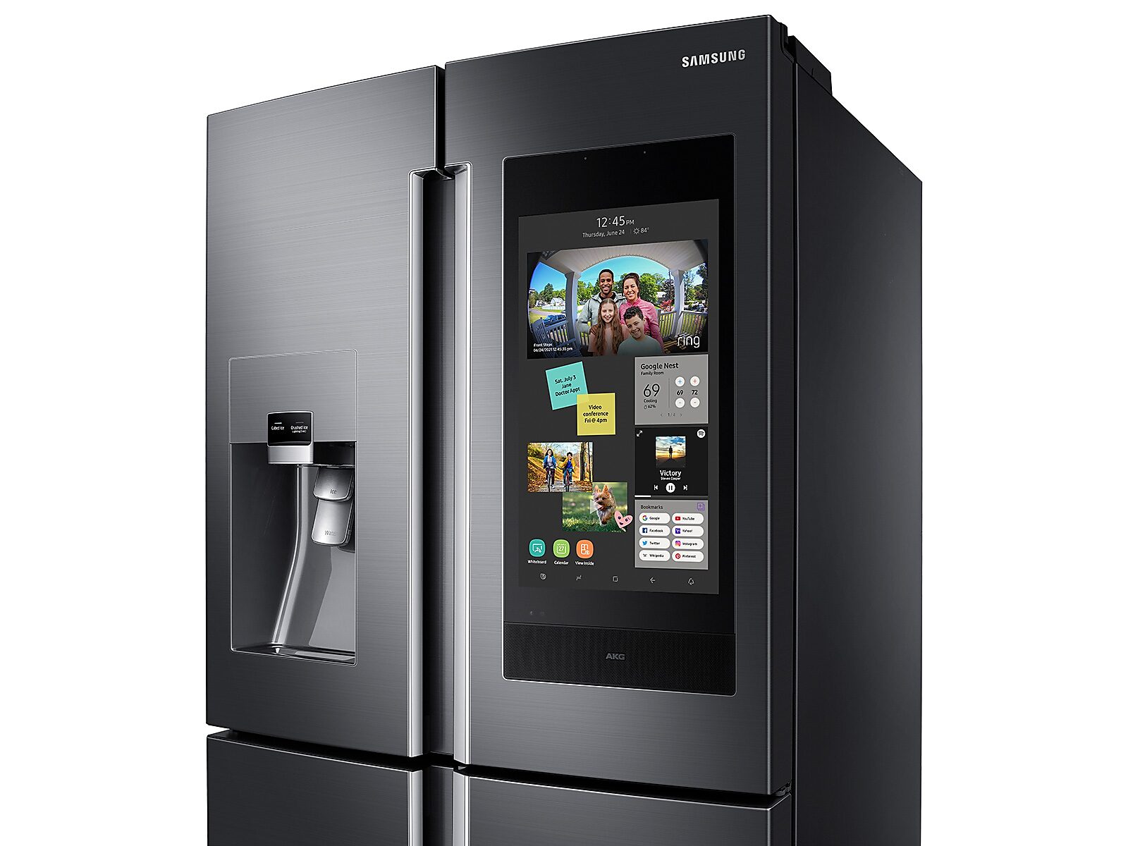 22 cu. ft. Family Hub™ Counter Depth 4-Door Flex™ Refrigerator in Black Stainless Steel(RF22N9781SG/AA)