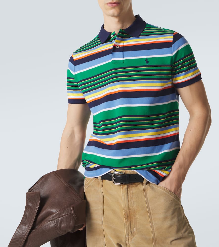 Striped cotton polo shirt