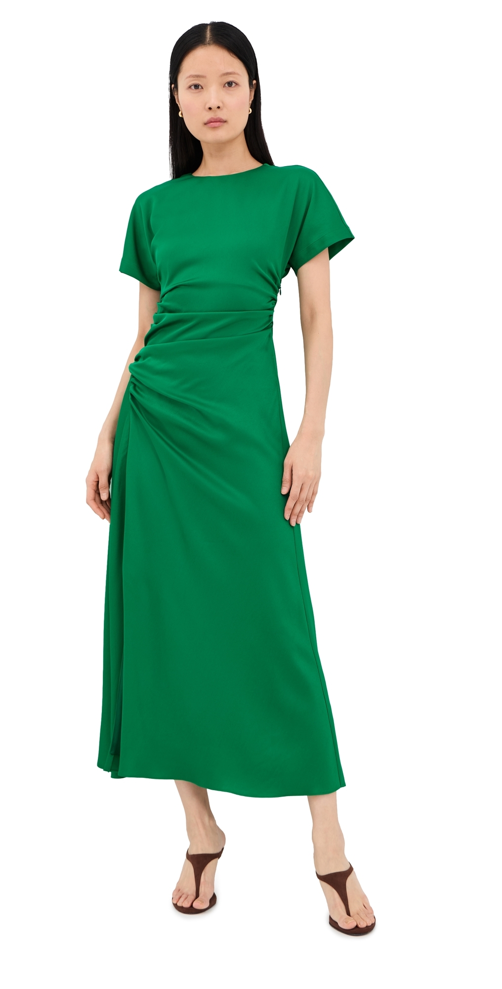 Marabella Draped Midi Dress Kelly Green