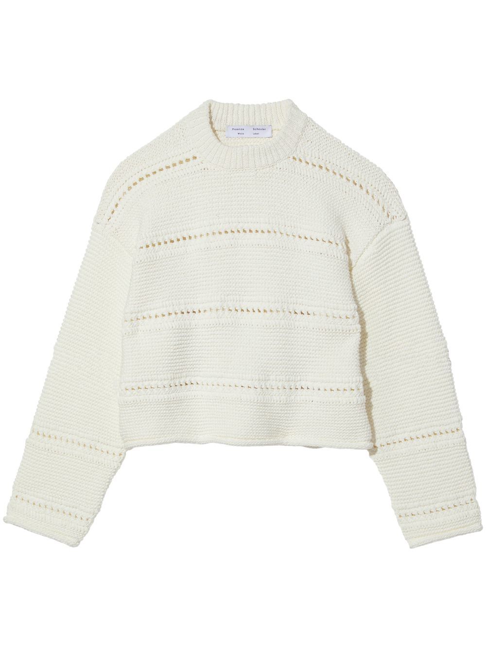 Cropped open-knit jumper