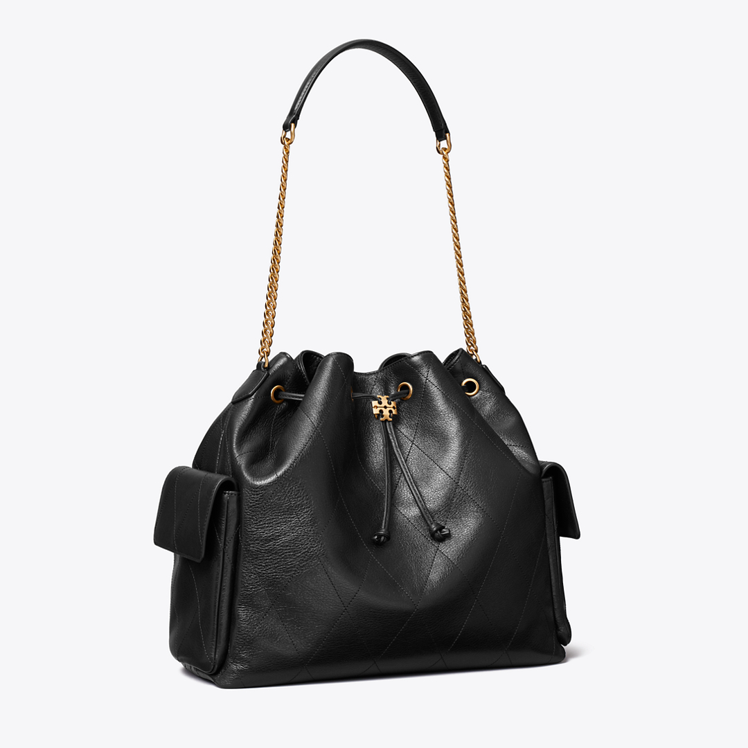 Women's Large Charlie Quilted Drawstring Shoulder Bag, One Size