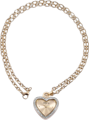 Heart Pendant Chain Watch — Gold