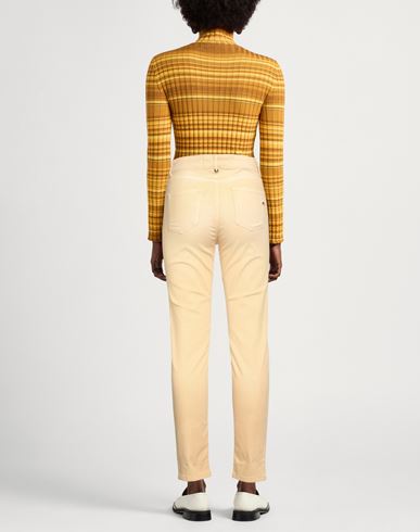 Woman Pants Pastel yellow Size 8 Cotton, Elastane