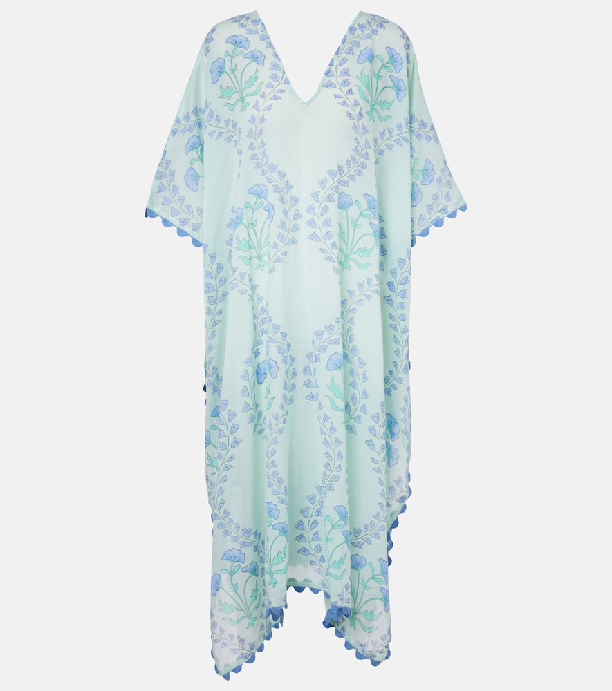 Printed cotton beach cover-up