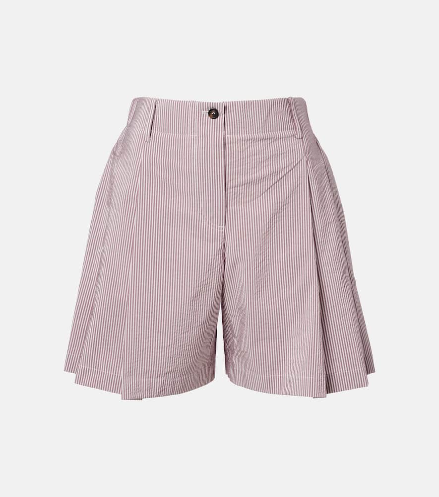 Striped cotton-blend Bermuda shorts