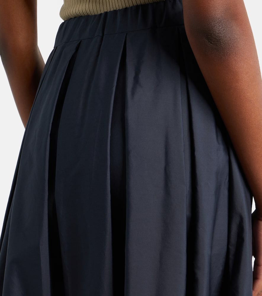 Pineta pleated cotton midi skirt