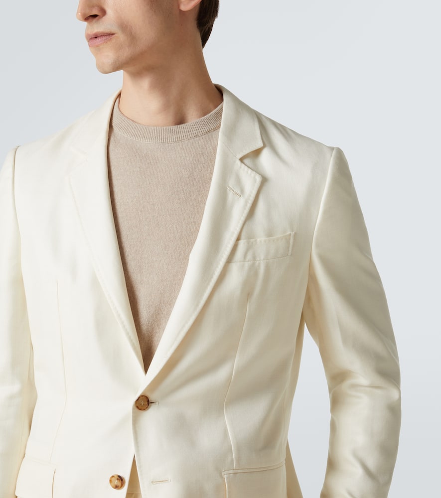 Wool, silk and linen corduroy blazer