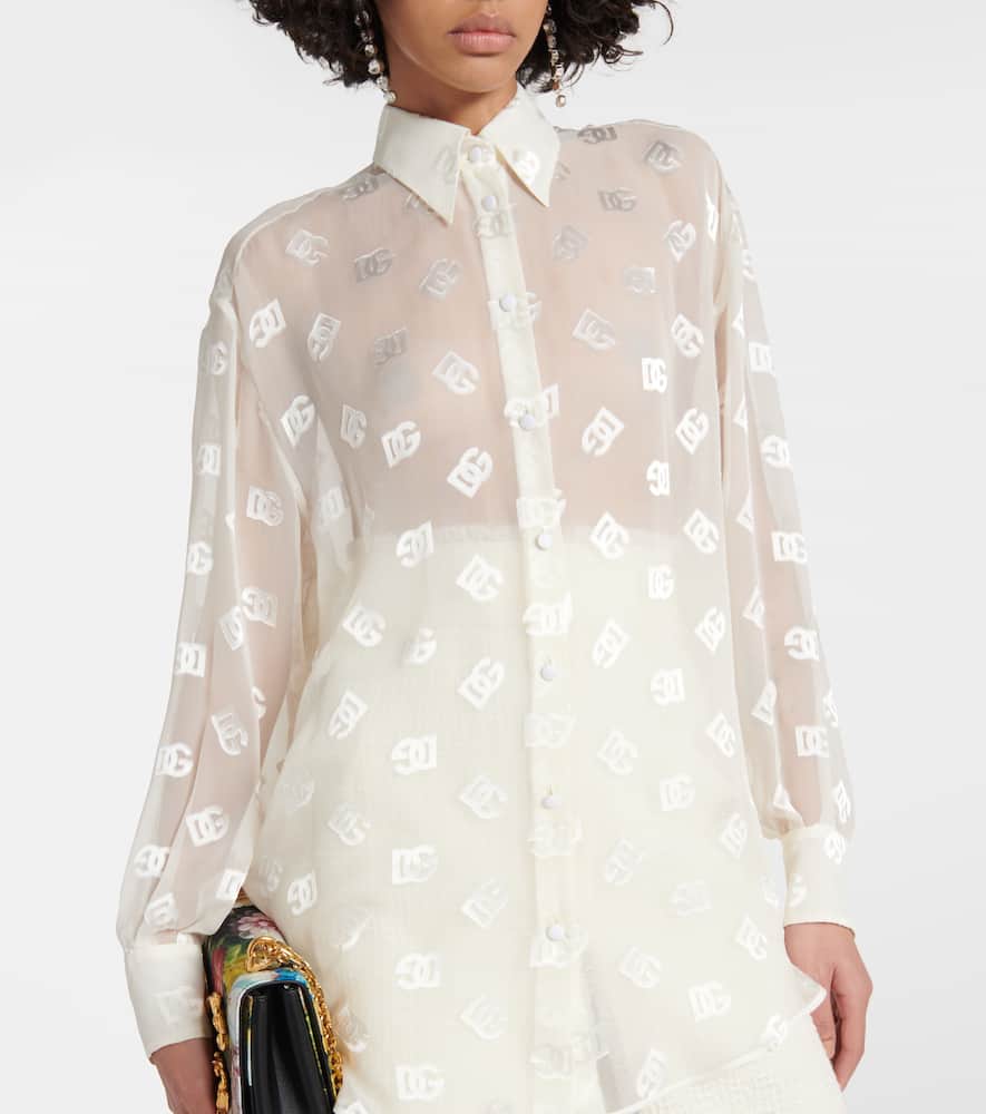 Burnout sheer silk shirt
