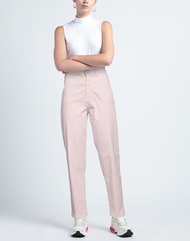 Woman Pants Light pink Size 24 Cotton, Elastane