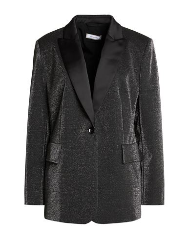 Elena Mirò Woman Blazer Black Size 12 Polyester, Metallic fiber, Elastane