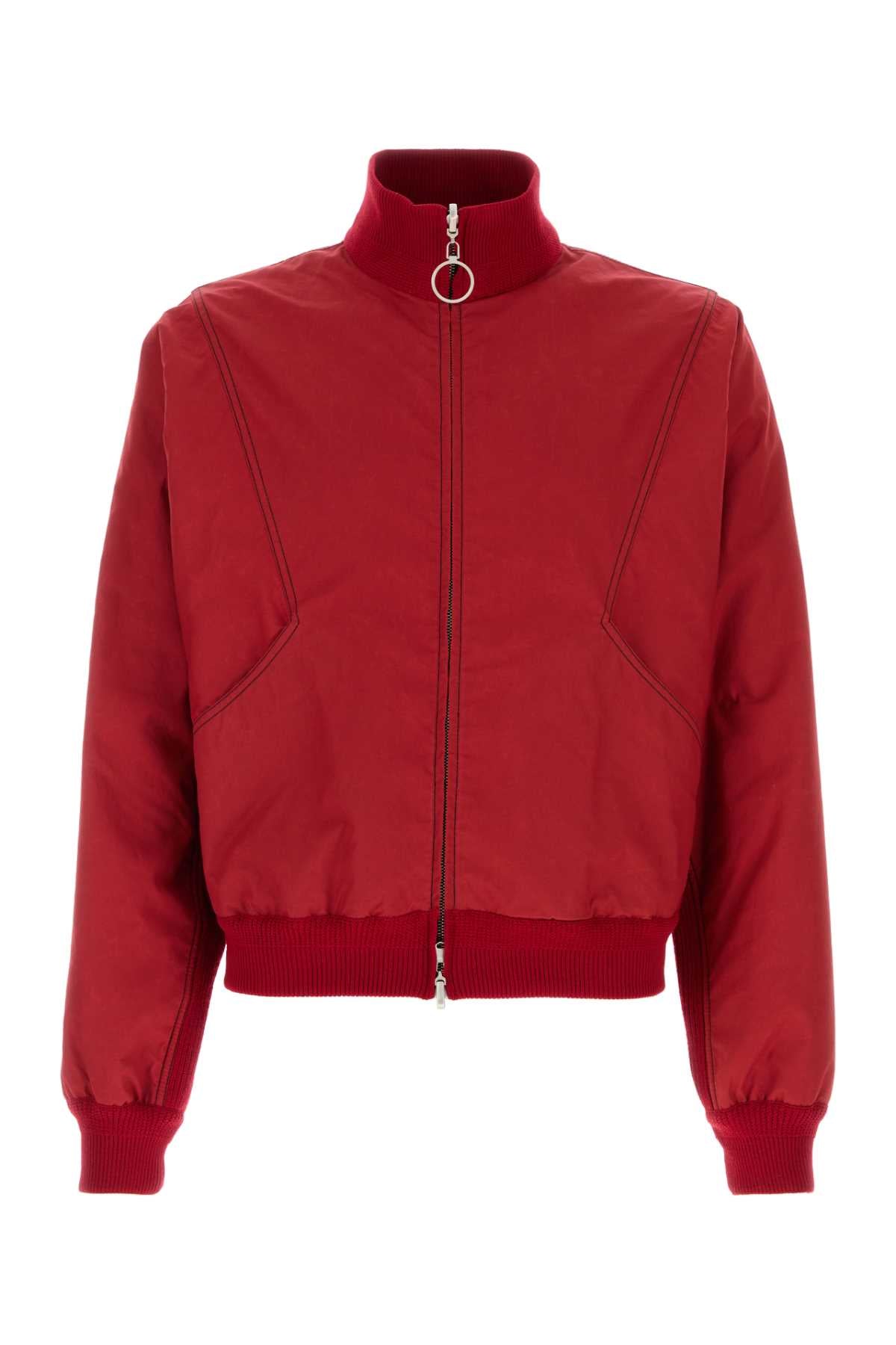 Cotton Bomber Jacket — Red