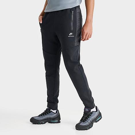 Men's Sportswear Air Max French Terry Fleece Jogger Pants in Black/White