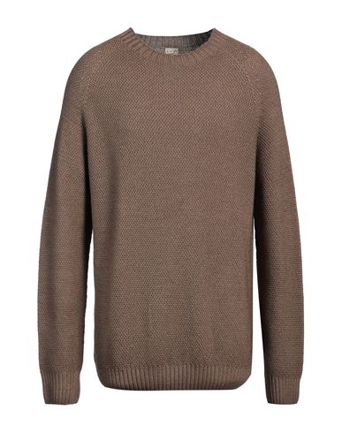 H953 Man Sweater Camel Size 48 Merino Wool