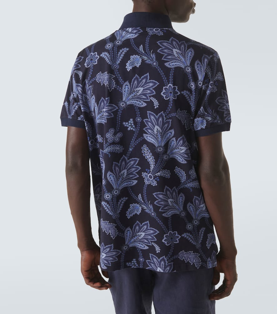 Printed cotton piqué polo shirt