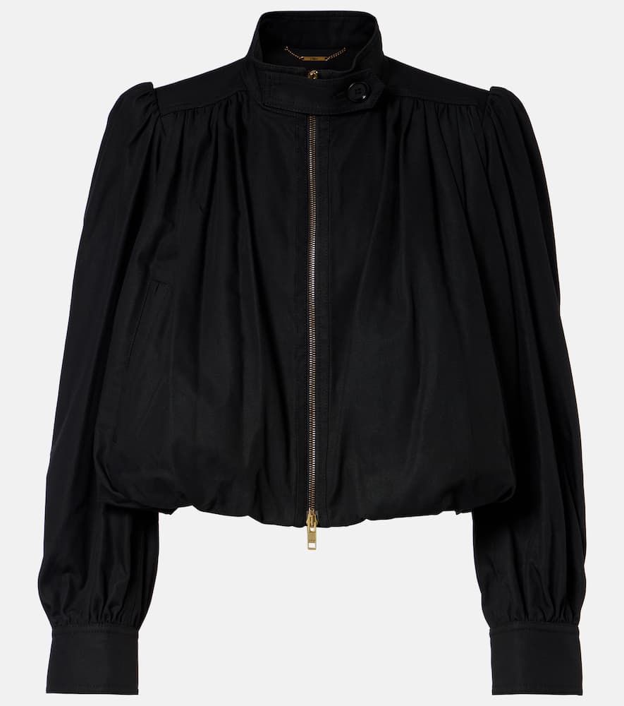 Chloé Gathered cotton canvas jacket