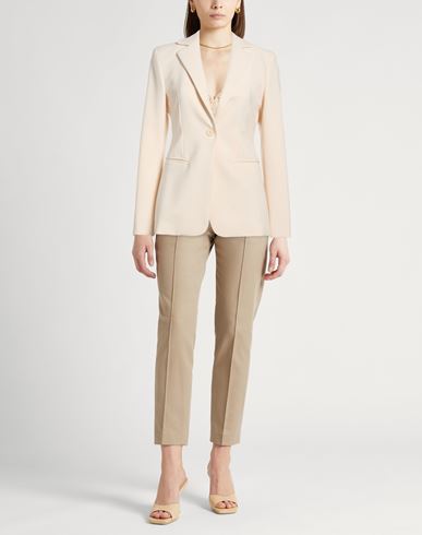 Woman Blazer Ivory Size 10 Polyester, Virgin Wool, Elastane