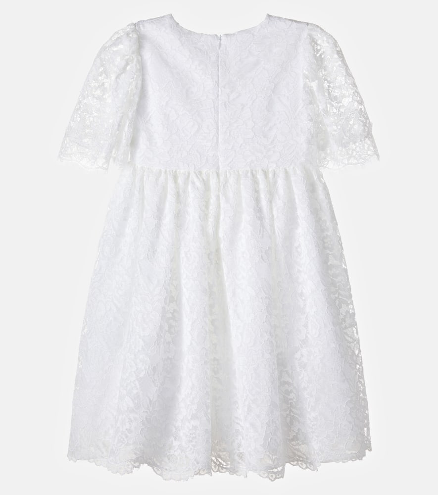 Bow-detail lace dress