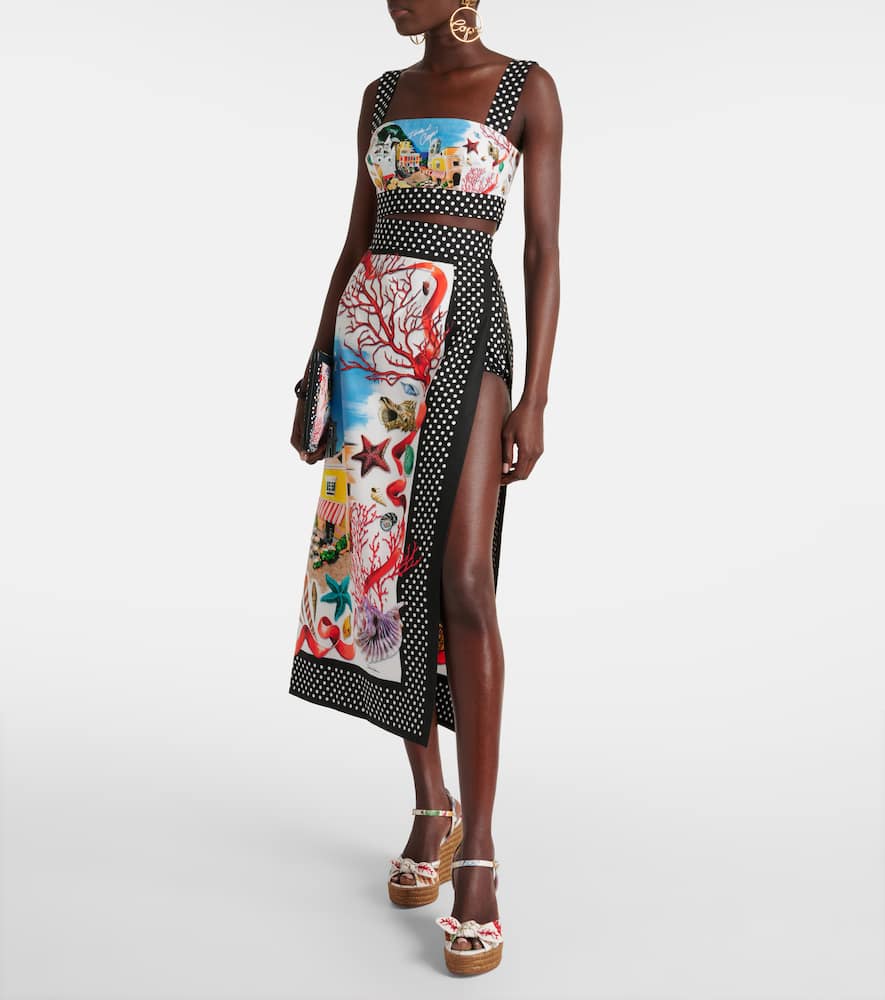 Capri printed cotton maxi skirt