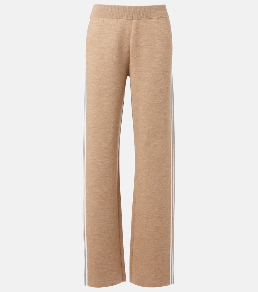 Benada striped wool-blend straight pants