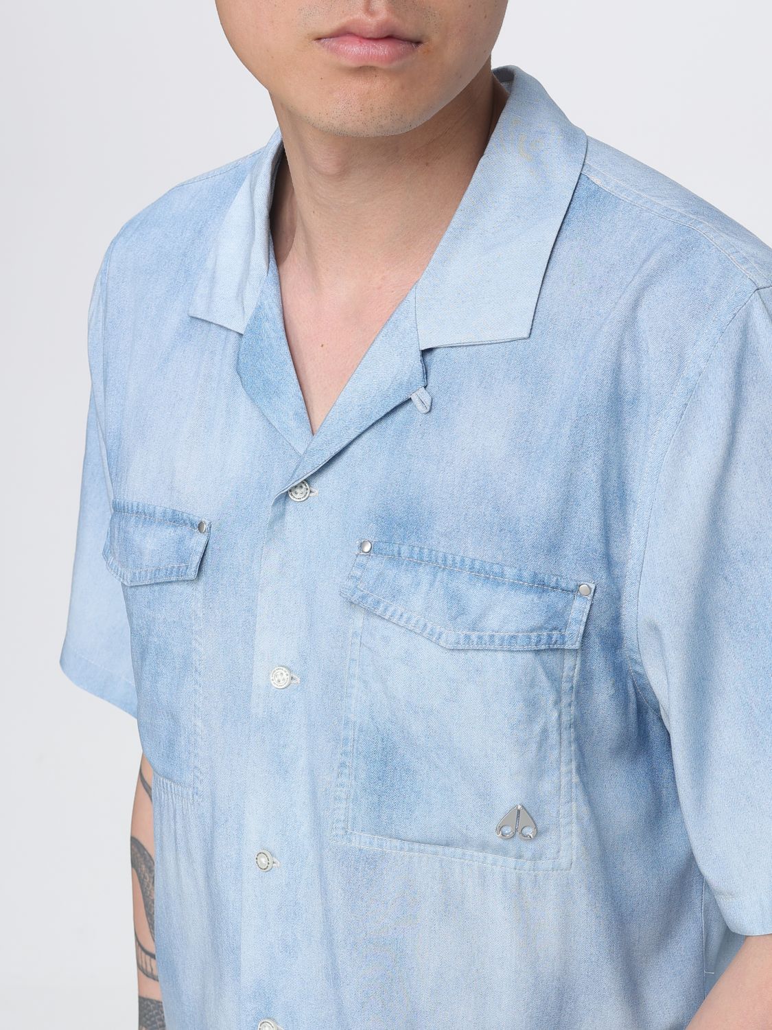 Shirt Men color Gnawed Blue