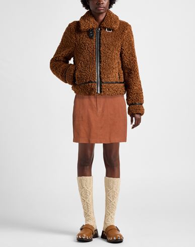 Malìparmi Woman Mini skirt Brown Size 2 Goat skin