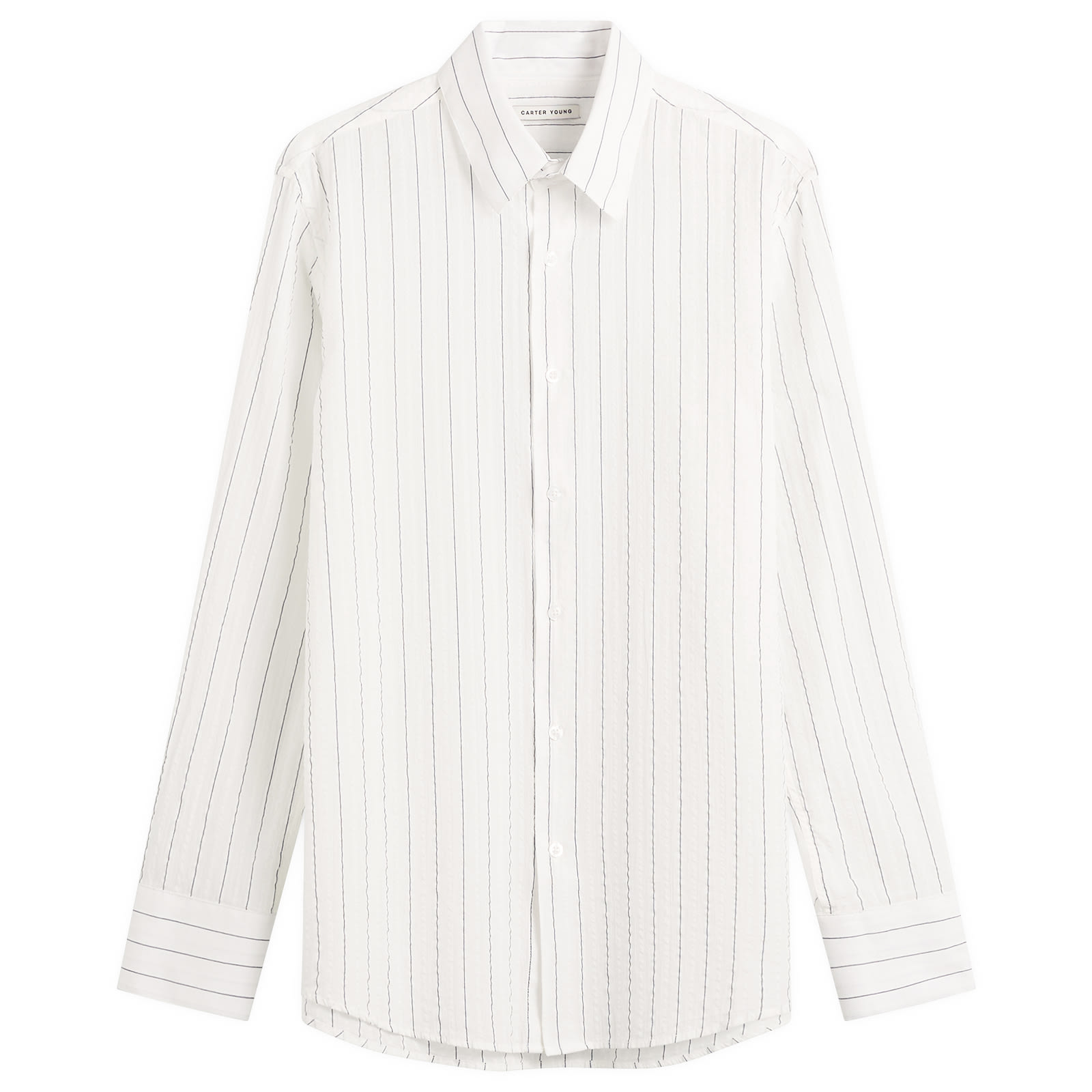 Men's Business Shirt in White/Blue Stripe