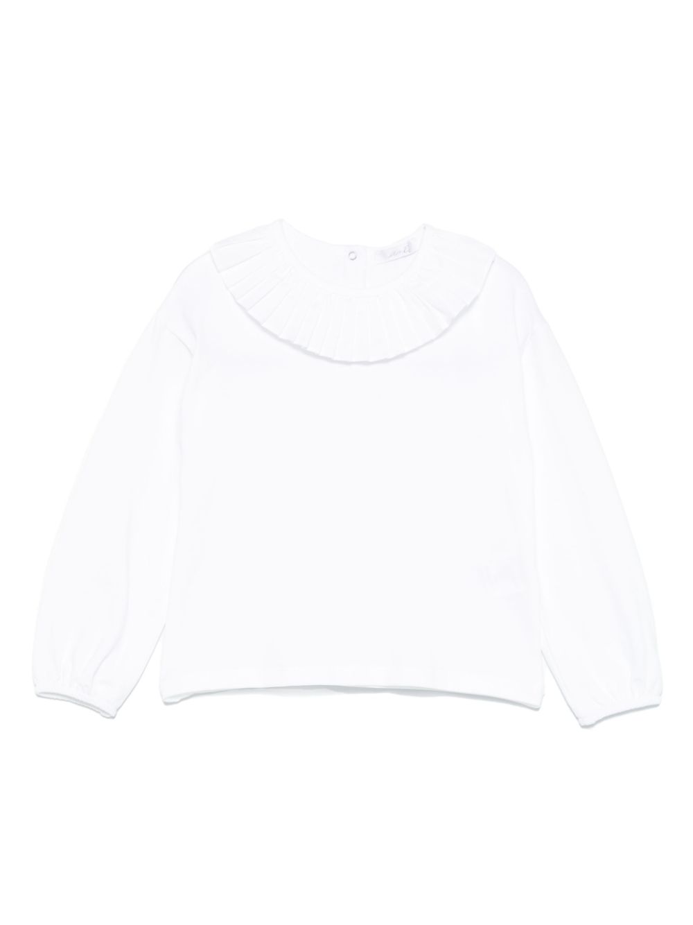 Pleated-collar blouse - White