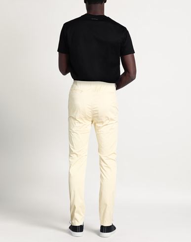 Man Pants Cream Size 33 Cotton, Elastane