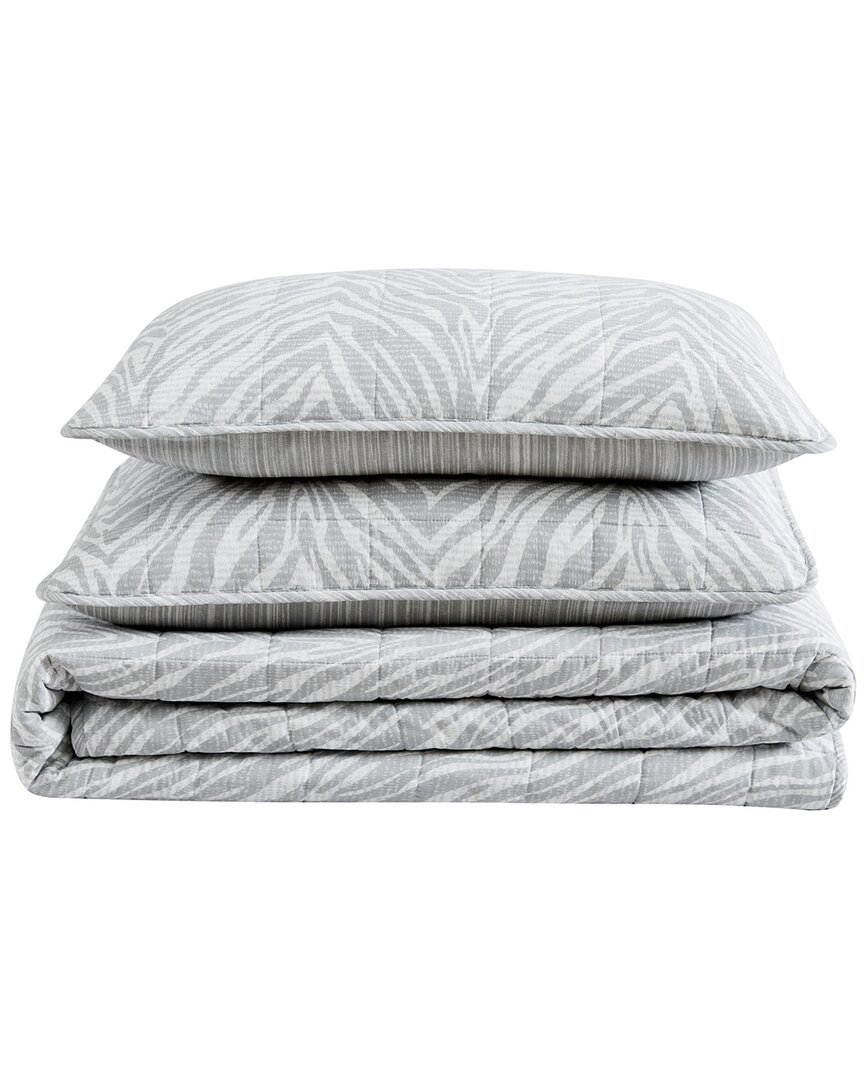Urban Zebra Cotton Reversible Quilt Set