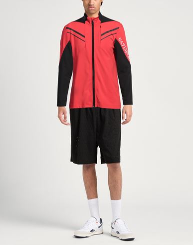 Ea7 Man Sweatshirt Red Size XL Polyester, Elastane
