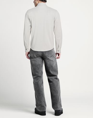 Man Shirt Light grey Size M Cotton, Lyocell