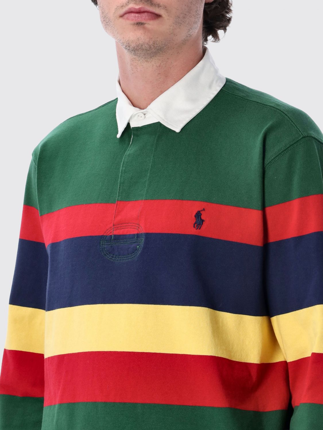 Polo Shirt Men color Striped
