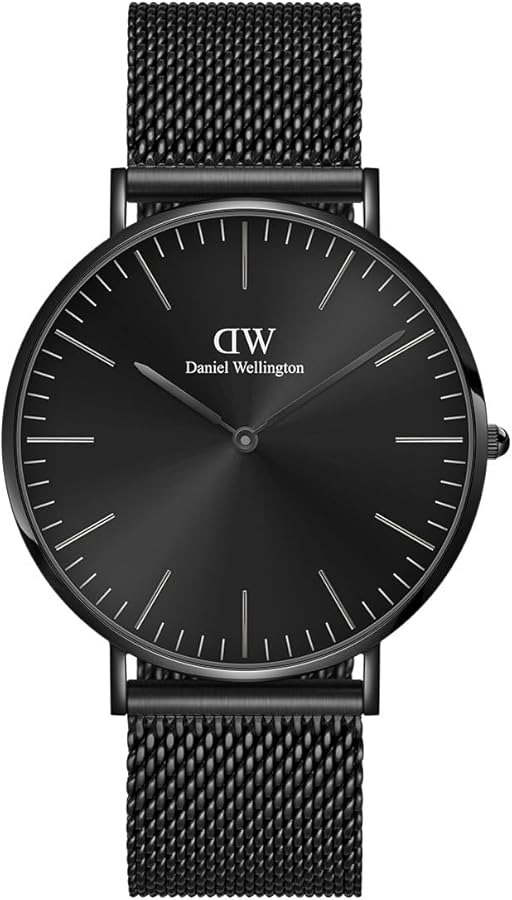 Classic Mesh Onyx Quartz Black Dial Mens Watch DW00100632