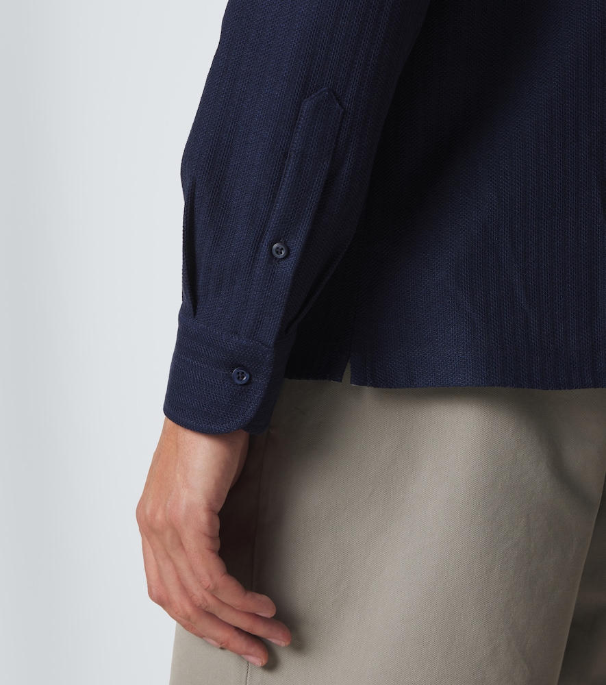 Striped cotton and silk shirt