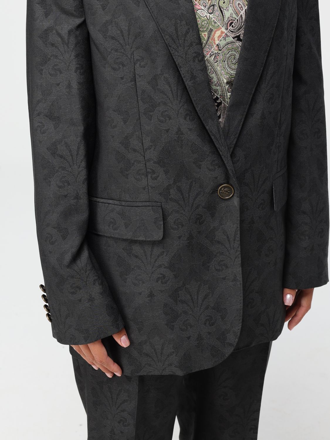 Wool jacquard blazer - Grey