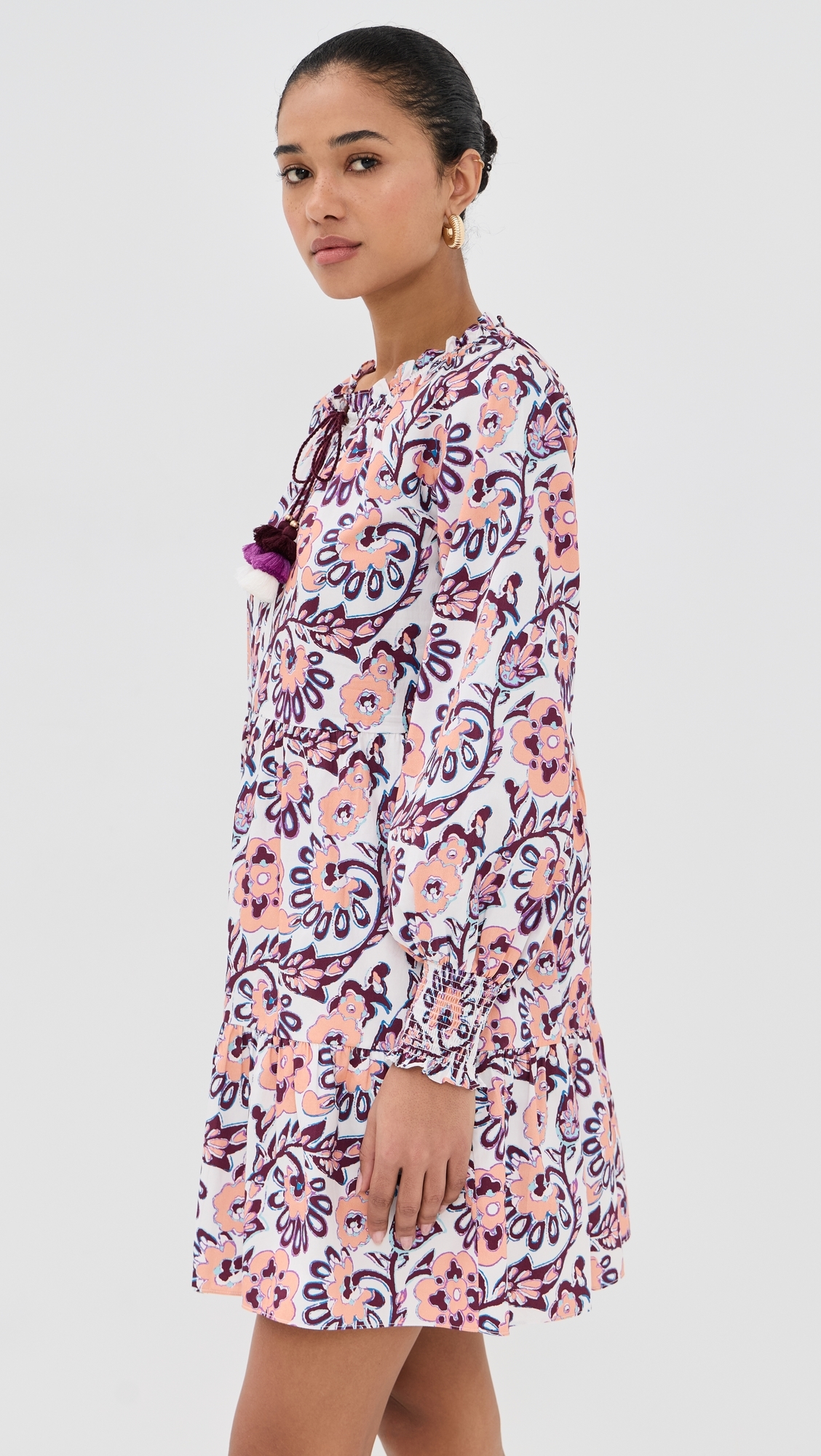 Bella Dress Ibiza Floral Biscotti Beige