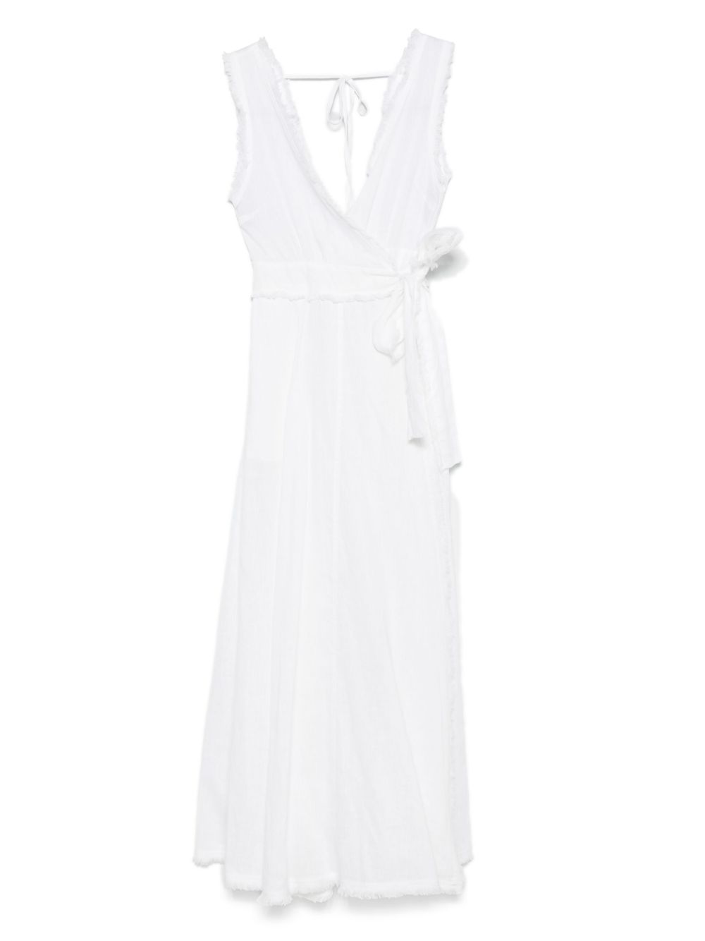 P.A.R.O.S.H. fringe-detailed midi dress - White