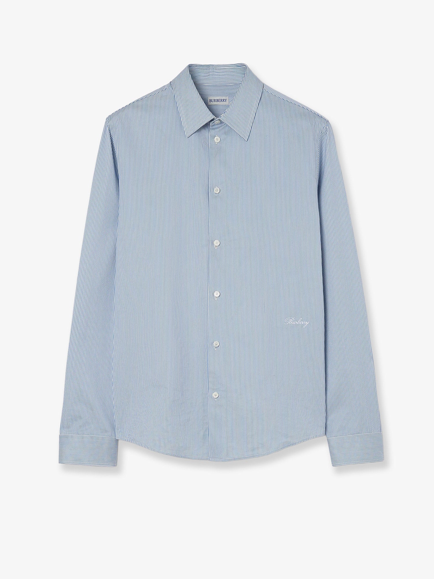 Striped Cotton Shirt — Blue